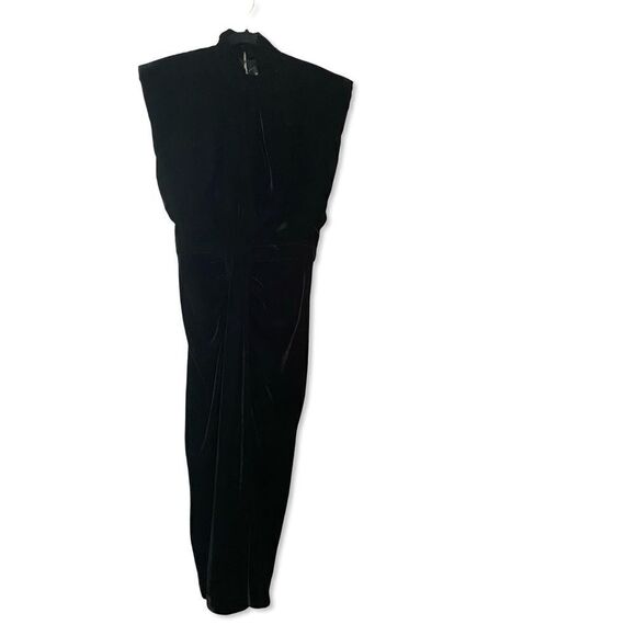 Sabina Musayev Leda Midi Dress Black Velvet open back goddess gown Revolve L - Picture 6 of 16